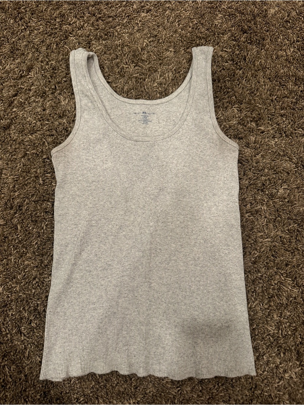Brandy Melville Light Gray Ribbed Tank Top